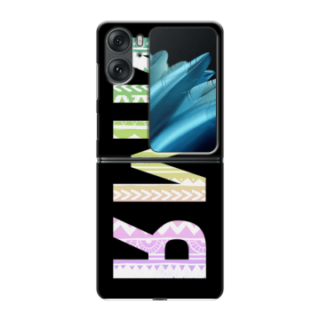 Пластиковый чехол на OPPO Find N2 Flip с принтом ИМЯ