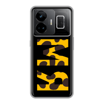 Силиконовый чехол на Realme GT3 с принтом ИМЯ