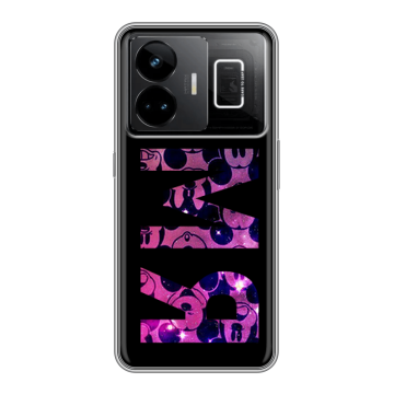 Силиконовый чехол на Realme GT3 с принтом ИМЯ