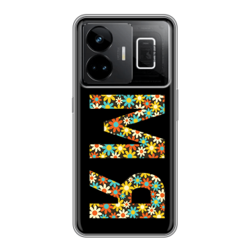 Силиконовый чехол на Realme GT3 с принтом ИМЯ