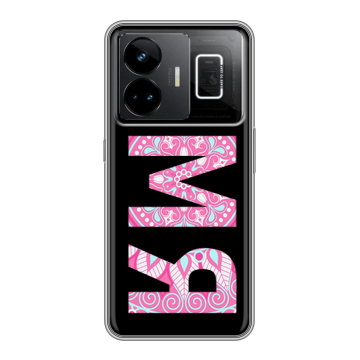 Силиконовый чехол на Realme GT3 с принтом ИМЯ