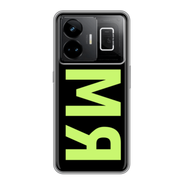 Силиконовый чехол на Realme GT3 с принтом ИМЯ