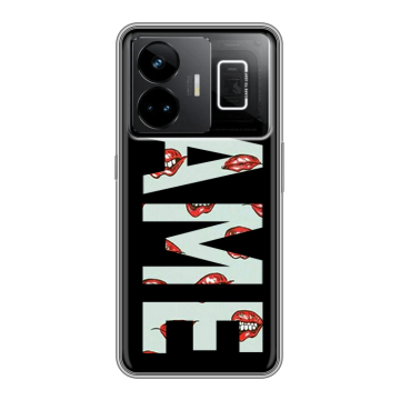 Силиконовый чехол на Realme GT3 с принтом NAME
