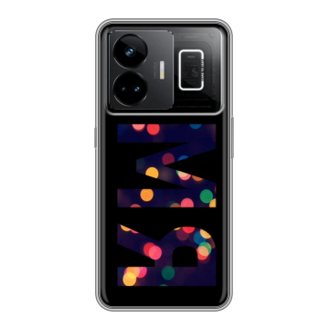 Силиконовый чехол на Realme GT3 с принтом ИМЯ