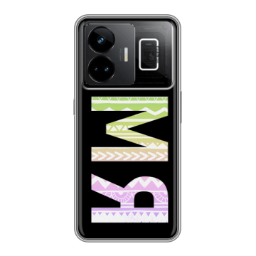 Силиконовый чехол на Realme GT3 с принтом ИМЯ