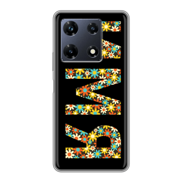 Силиконовый чехол на Infinix Note 30 Pro с принтом ИМЯ
