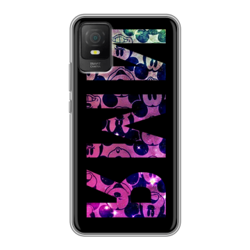 Силиконовый чехол на TCL 403 с принтом ИМЯ