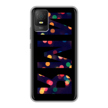 Силиконовый чехол на TCL 403 с принтом ИМЯ