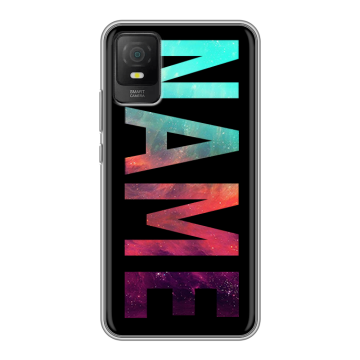 Силиконовый чехол на TCL 403 с принтом NAME
