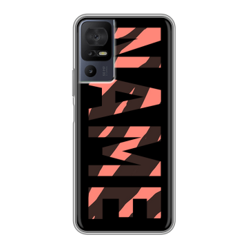 Силиконовый чехол на TCL 40 se с принтом NAME