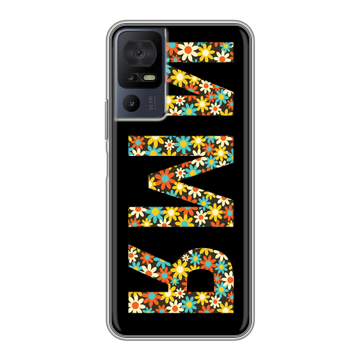 Силиконовый чехол на TCL 40 se с принтом ИМЯ