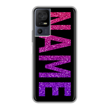 Силиконовый чехол на TCL 40 se с принтом NAME
