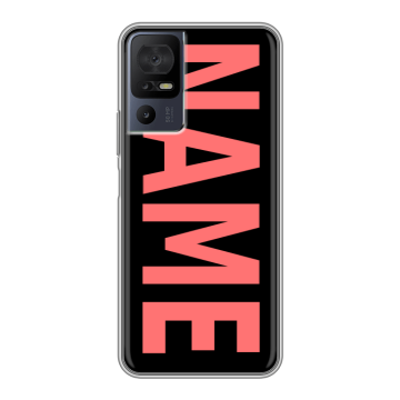 Силиконовый чехол на TCL 40 se с принтом NAME