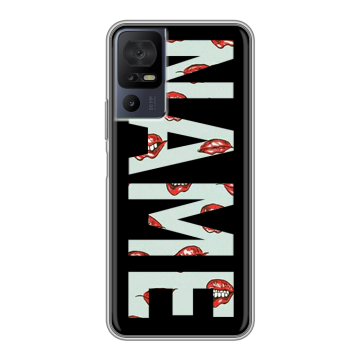 Силиконовый чехол на TCL 40 se с принтом NAME