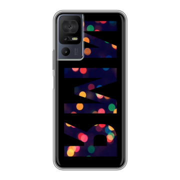 Силиконовый чехол на TCL 40 se с принтом ИМЯ