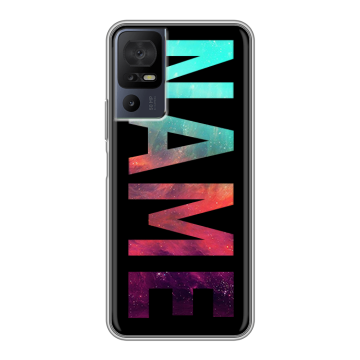 Силиконовый чехол на TCL 40 se с принтом NAME