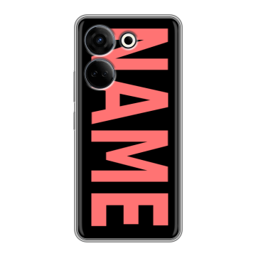 Силиконовый чехол на Tecno Camon 20 с принтом NAME