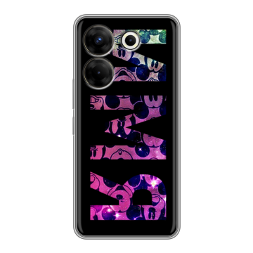 Силиконовый чехол на Tecno Camon 20 Pro 5G с принтом ИМЯ