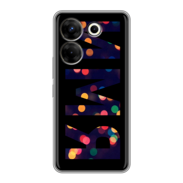 Силиконовый чехол на Tecno Camon 20 Pro 5G с принтом ИМЯ