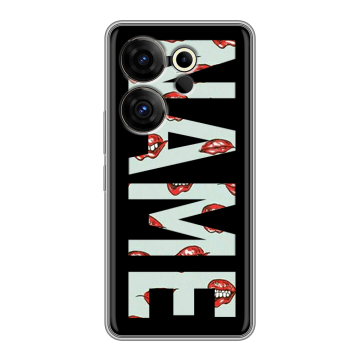 Силиконовый чехол на Tecno Camon 20 Premier с принтом NAME