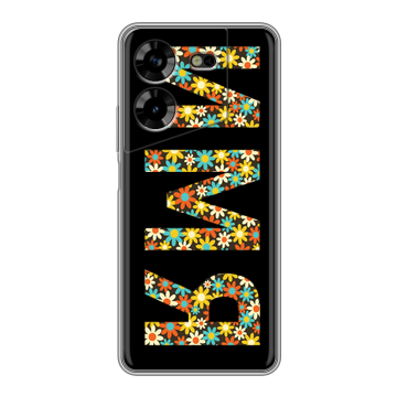 Силиконовый чехол на Tecno Pova 5 4G с принтом ИМЯ