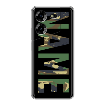 Силиконовый чехол на Tecno Pova 5 4G с принтом NAME