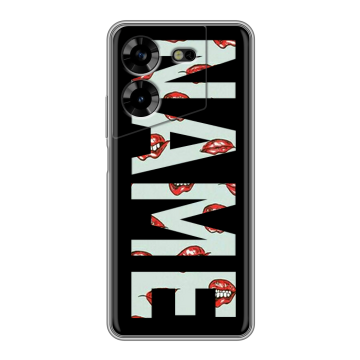 Силиконовый чехол на Tecno Pova 5 4G с принтом NAME