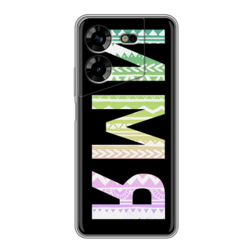 Силиконовый чехол на Tecno Pova 5 4G с принтом ИМЯ