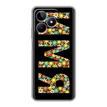 Силиконовый чехол на Realme C53 с принтом ИМЯ