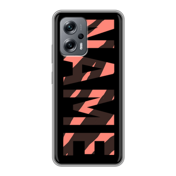 Силиконовый чехол на Xiaomi RedMi Note 12T Pro с принтом NAME