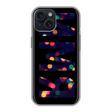Силиконовый чехол на Iphone 15 с принтом ИМЯ