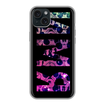Силиконовый чехол на Iphone 15 Plus с принтом ИМЯ