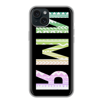 Силиконовый чехол на Iphone 15 Plus с принтом ИМЯ