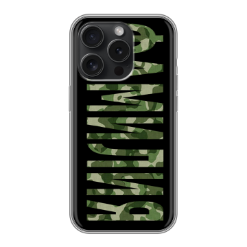 Силиконовый чехол на Iphone 15 Pro с принтом ФАМИЛИЯ