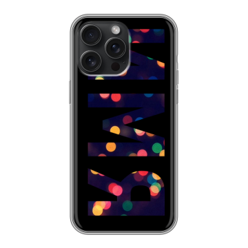 Силиконовый чехол на Iphone 15 Pro Max с принтом ИМЯ