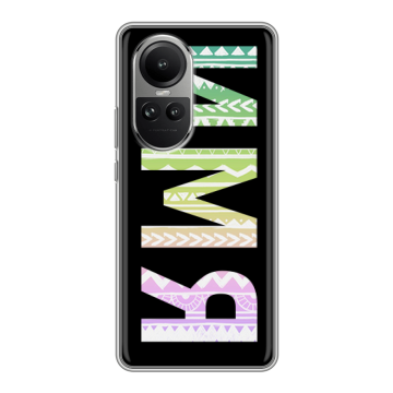 Силиконовый чехол на OPPO Reno 10 Pro с принтом ИМЯ