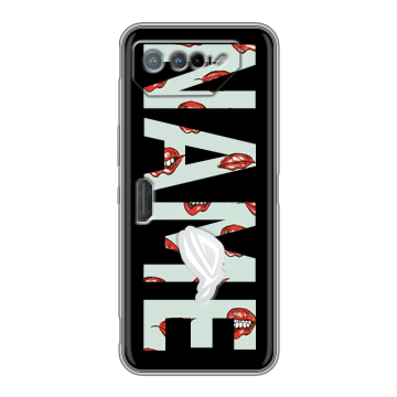 Силиконовый чехол на ASUS ROG Phone 7 с принтом NAME