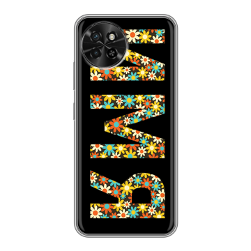 Силиконовый чехол на Itel S23 с принтом ИМЯ