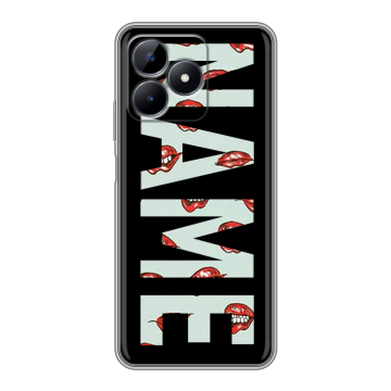 Силиконовый чехол на Realme C51 с принтом NAME
