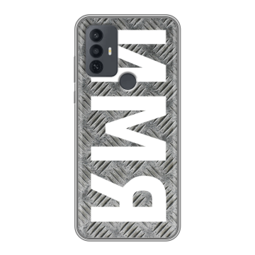 Силиконовый чехол на TCL 30E с принтом ИМЯ