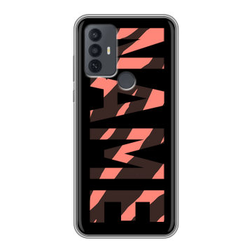 Силиконовый чехол на TCL 30E с принтом NAME