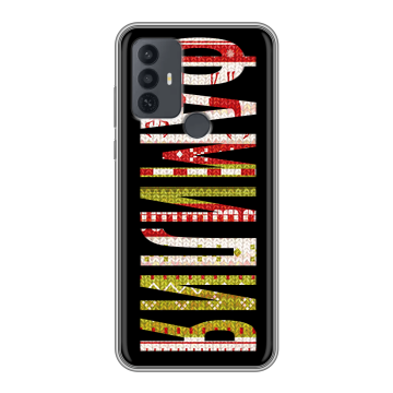 Силиконовый чехол на TCL 30E с принтом ФАМИЛИЯ