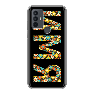 Силиконовый чехол на TCL 30E с принтом ИМЯ