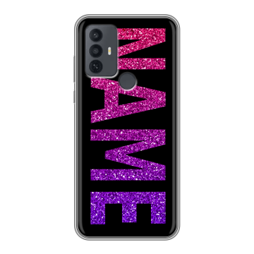 Силиконовый чехол на TCL 30E с принтом NAME
