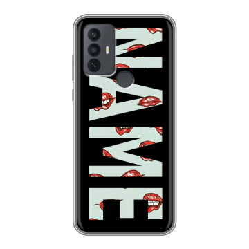 Силиконовый чехол на TCL 30E с принтом NAME