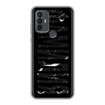Силиконовый чехол на TCL 30E с принтом ФАМИЛИЯ