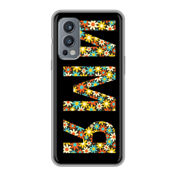 Силиконовый чехол на OnePlus Nord 2 с принтом ИМЯ