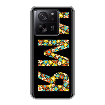 Силиконовый чехол на Xiaomi 13T с принтом ИМЯ