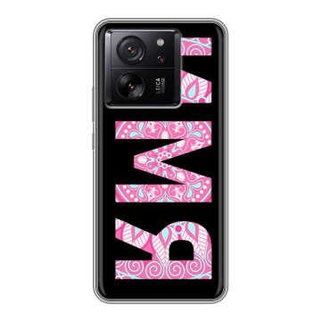 Силиконовый чехол на Xiaomi 13T с принтом ИМЯ