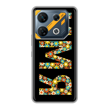 Силиконовый чехол на Infinix GT 10 Pro с принтом ИМЯ